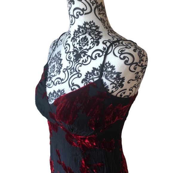 Vintage AXL silk blend red and black v-neck dress - Picture 8 of 15